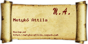 Metykó Attila névjegykártya